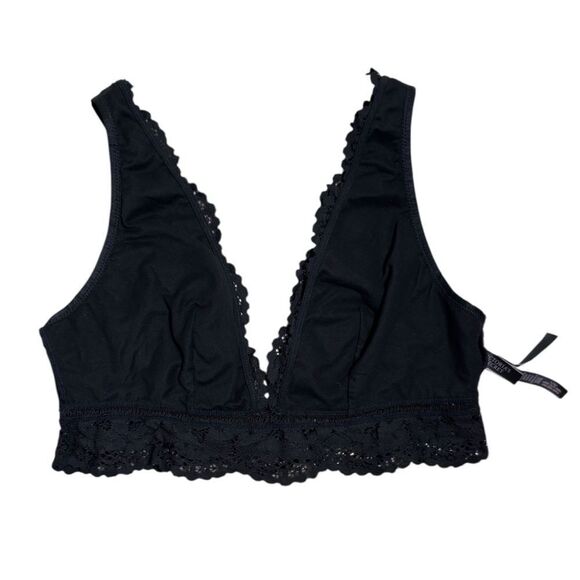 Victorias Secret Sexy Black Deep V All Over Lace Bralette Bra - Picture 6 of 7